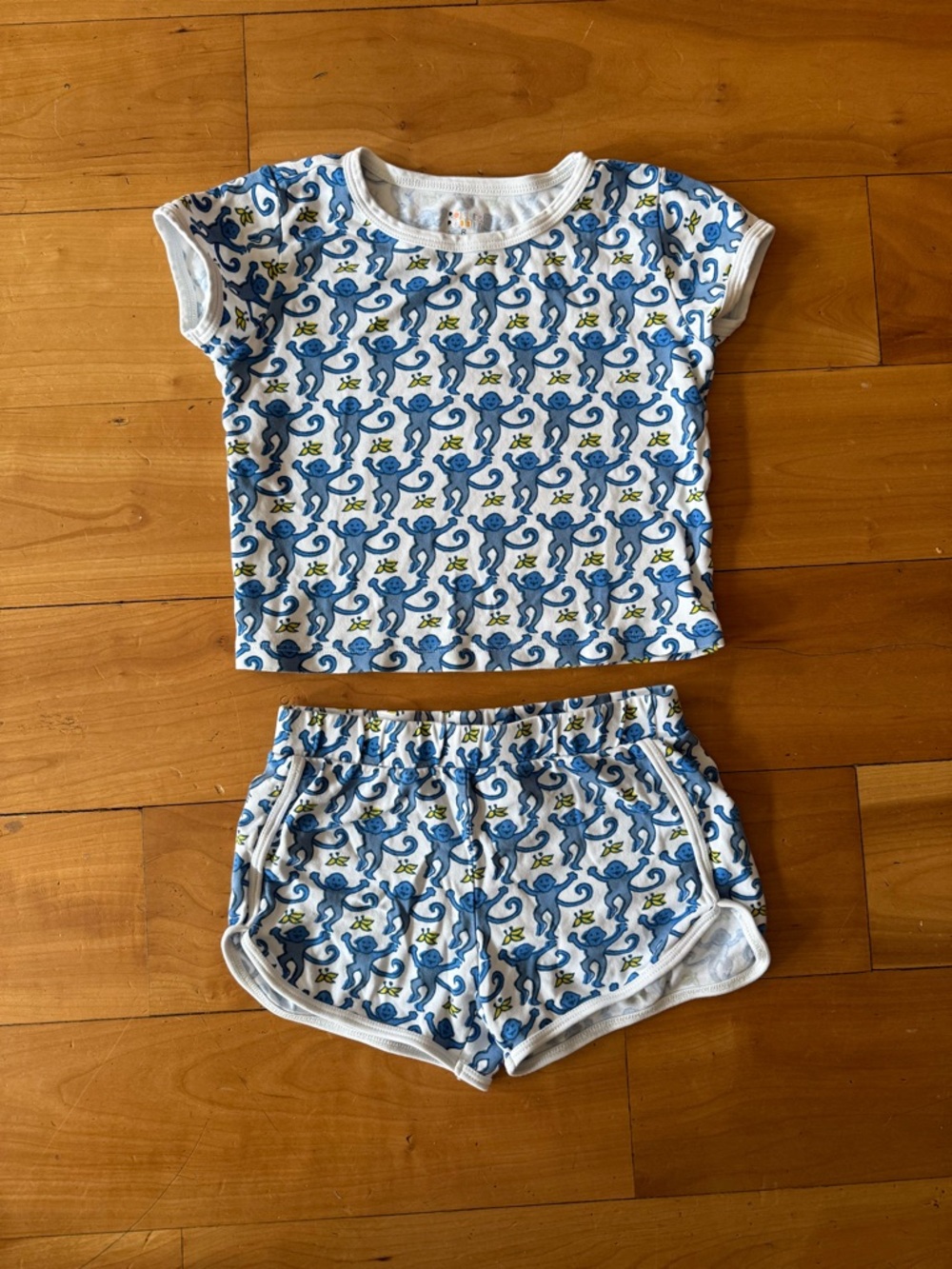 Roller Rabbit Blue & White Monkey Pajama Set